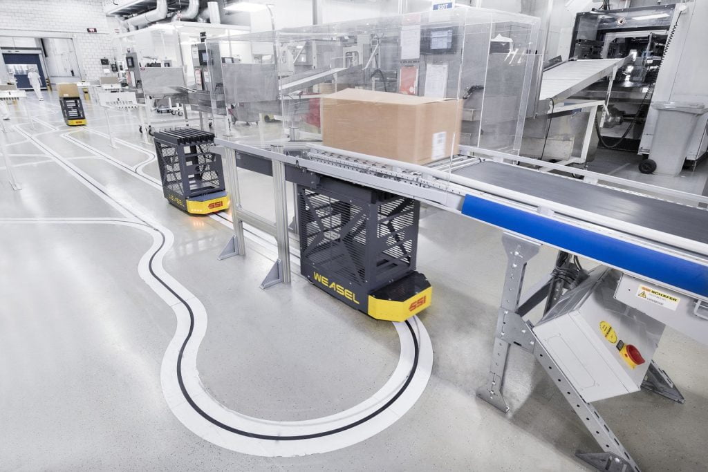 SSI Schäfer presenteert ‘Logistieke wake-up call’ en Weasel AGV tijdens Logistica 2017 featured image